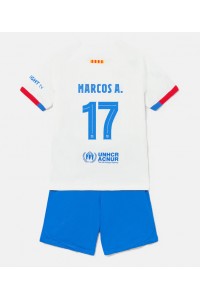 Barcelona Marcos Alonso #17 Jalkapallovaatteet Lasten Vieraspeliasu 2023-24 Lyhythihainen (+ Lyhyet housut)